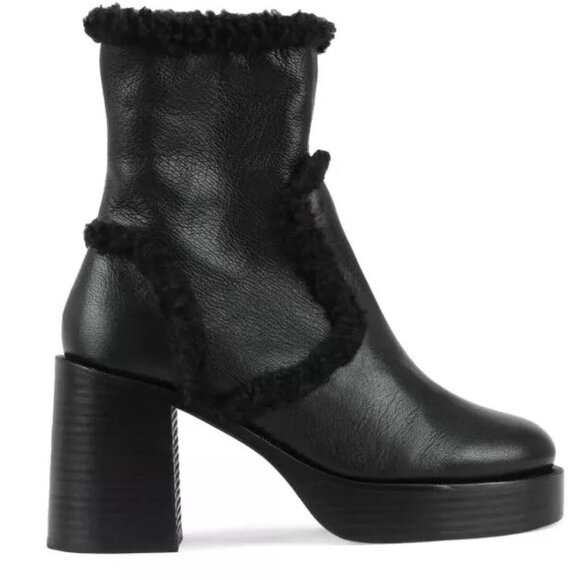 $650 SIMON MILLER Low Raid Leather Platform BLOCK Boots BLACK 38 (MF17) - Picture 1 of 8
